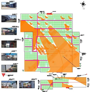 Rooftop layout with shadow analysis
